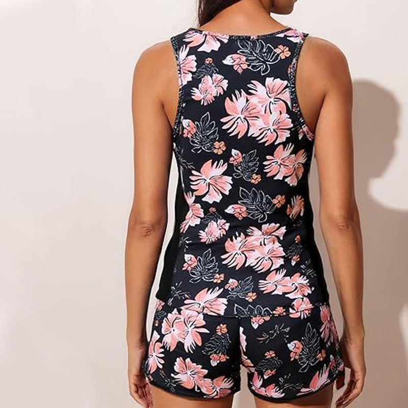 Elowyn - Ensemble maillot de bain femme avec débardeur et short