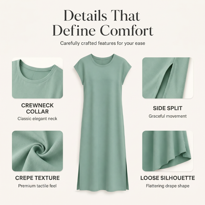 Orlena - Robe midi femme sans manches avec fente latérale
