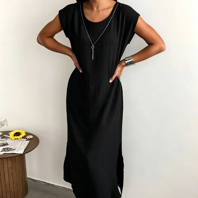 Orlena - Robe midi femme sans manches avec fente latérale