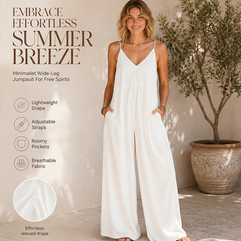 Dalena - Combinaison femme à bretelles fines et jambes larges