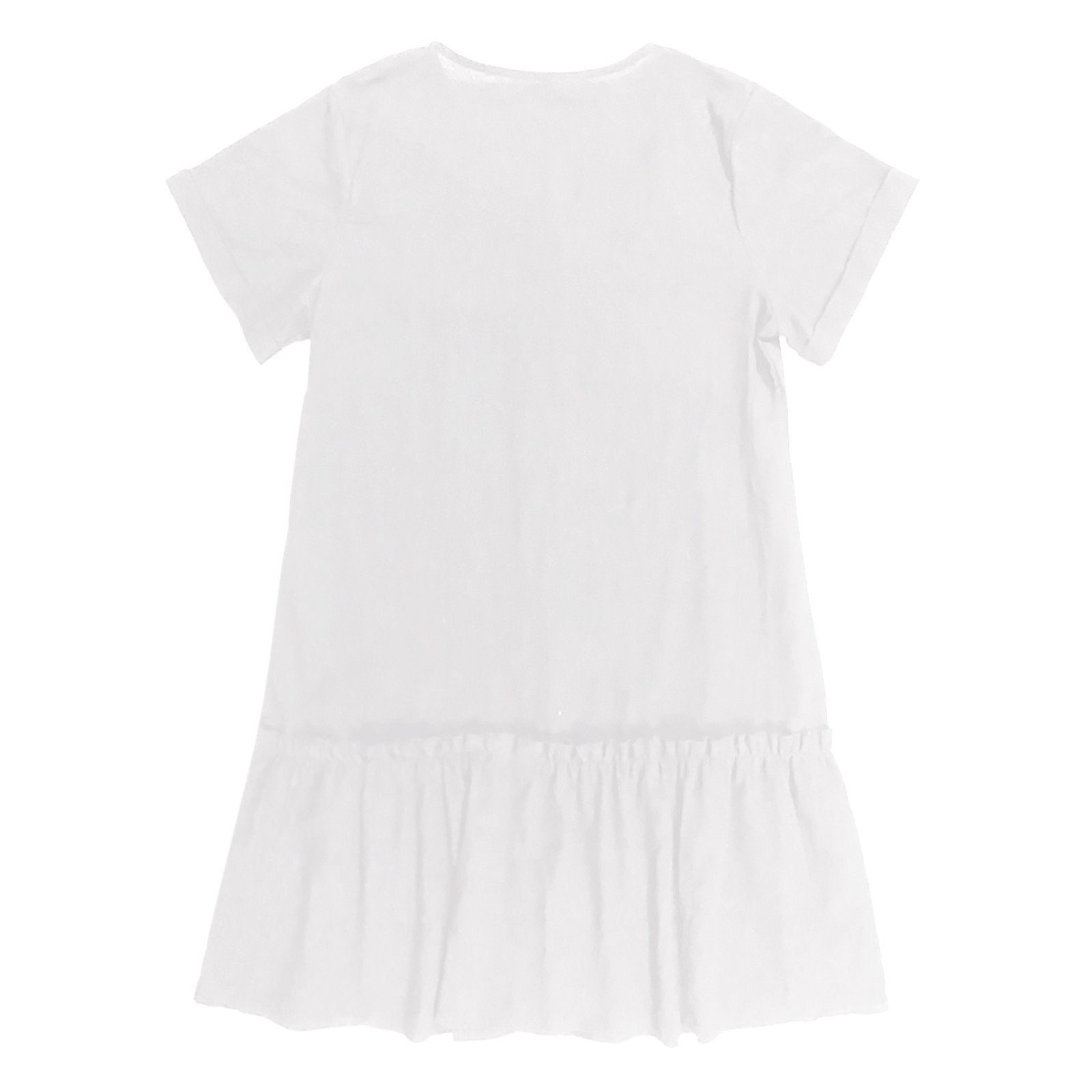 Mirellea - Robe courte femme en coton-lin avec boutons et volant