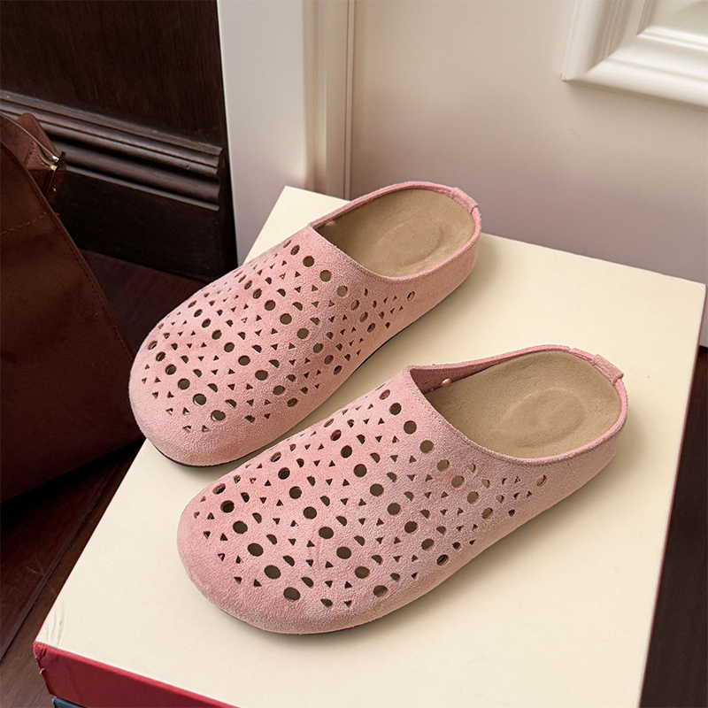 Galessa - Chaussons femme ajourés en suède artificiel