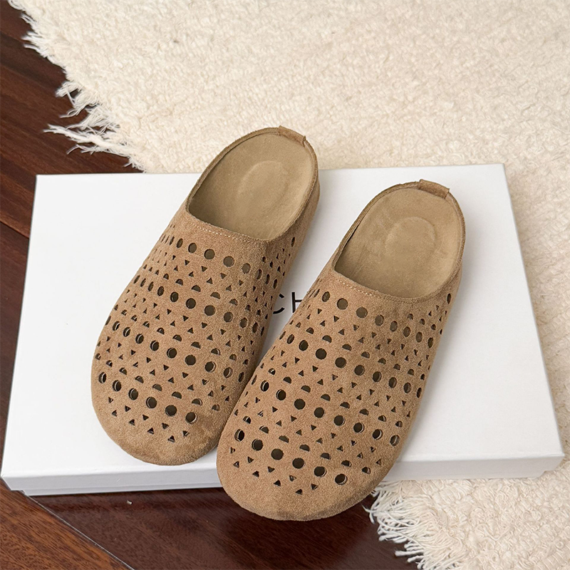 Galessa - Chaussons femme ajourés en suède artificiel