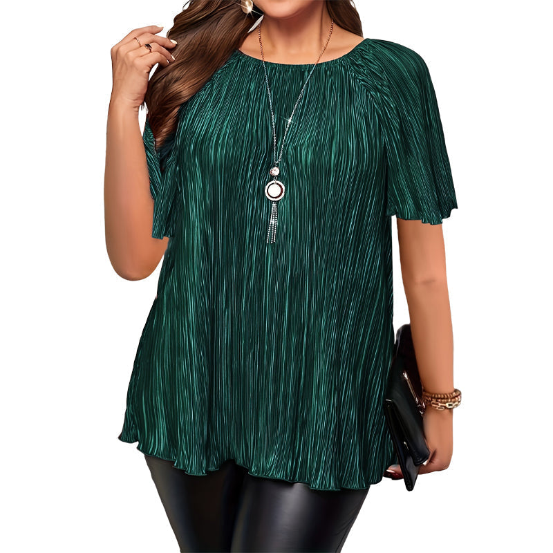 Ysaline - Top plissé femme grande taille ultra-élastique