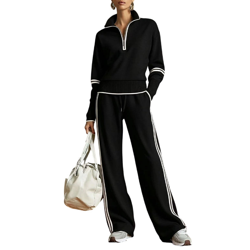 Aaltina - Ensemble survêtement femme à demi-zip et pantalon large