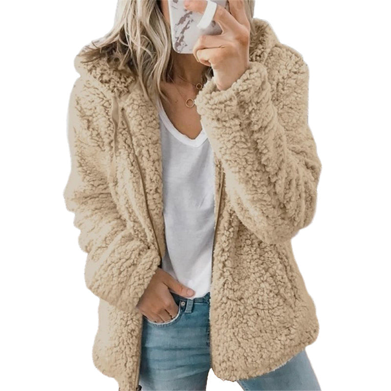 Zwanette - Veste polaire femme à capuche zippée en peluche douce