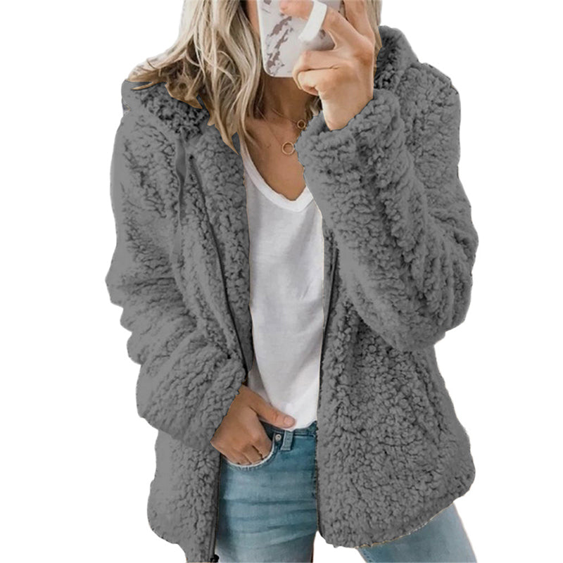 Zwanette - Veste polaire femme à capuche zippée en peluche douce