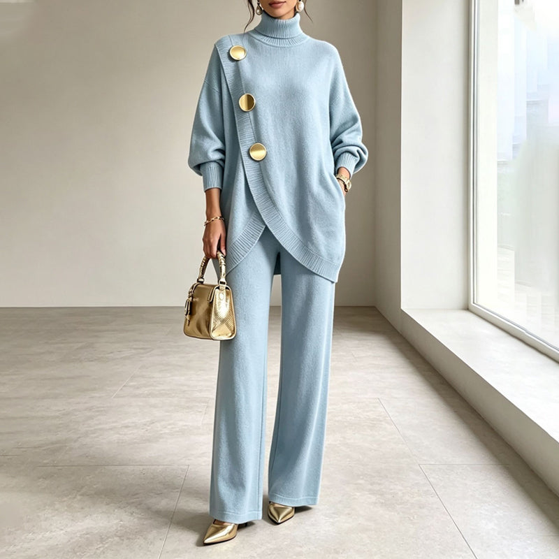 Zélinda - Ensemble femme maille avec pantalon large