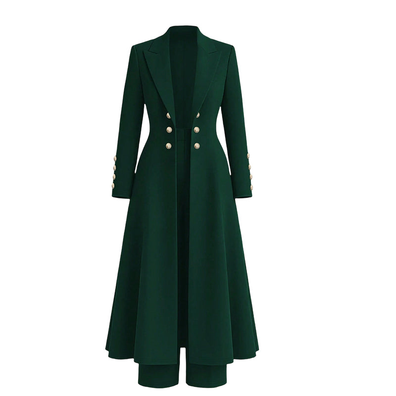 Wiesje - Ensemble tailleur femme avec manteau long et pantalon droit