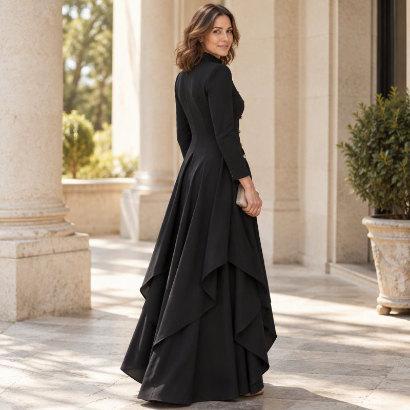 Anneline - Ensemble tailleur femme avec tunique longue et pantalon large