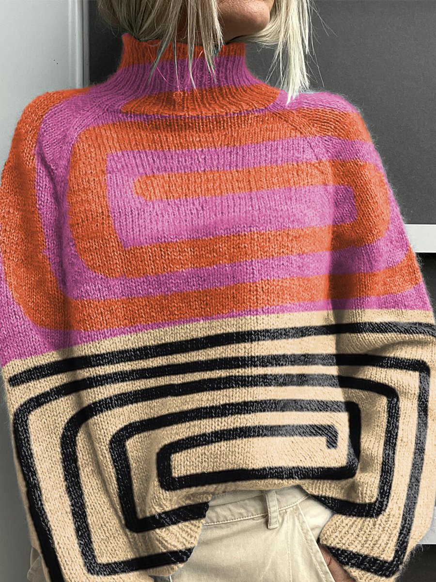 Noelle™ - Pull Col Roulé Arc-en-Ciel