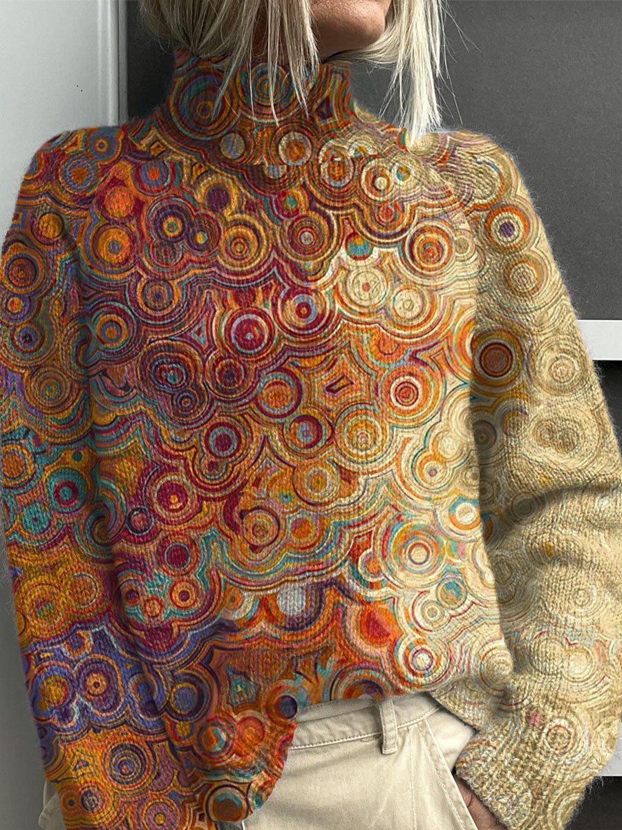 Noelle™ - Pull Col Roulé Arc-en-Ciel