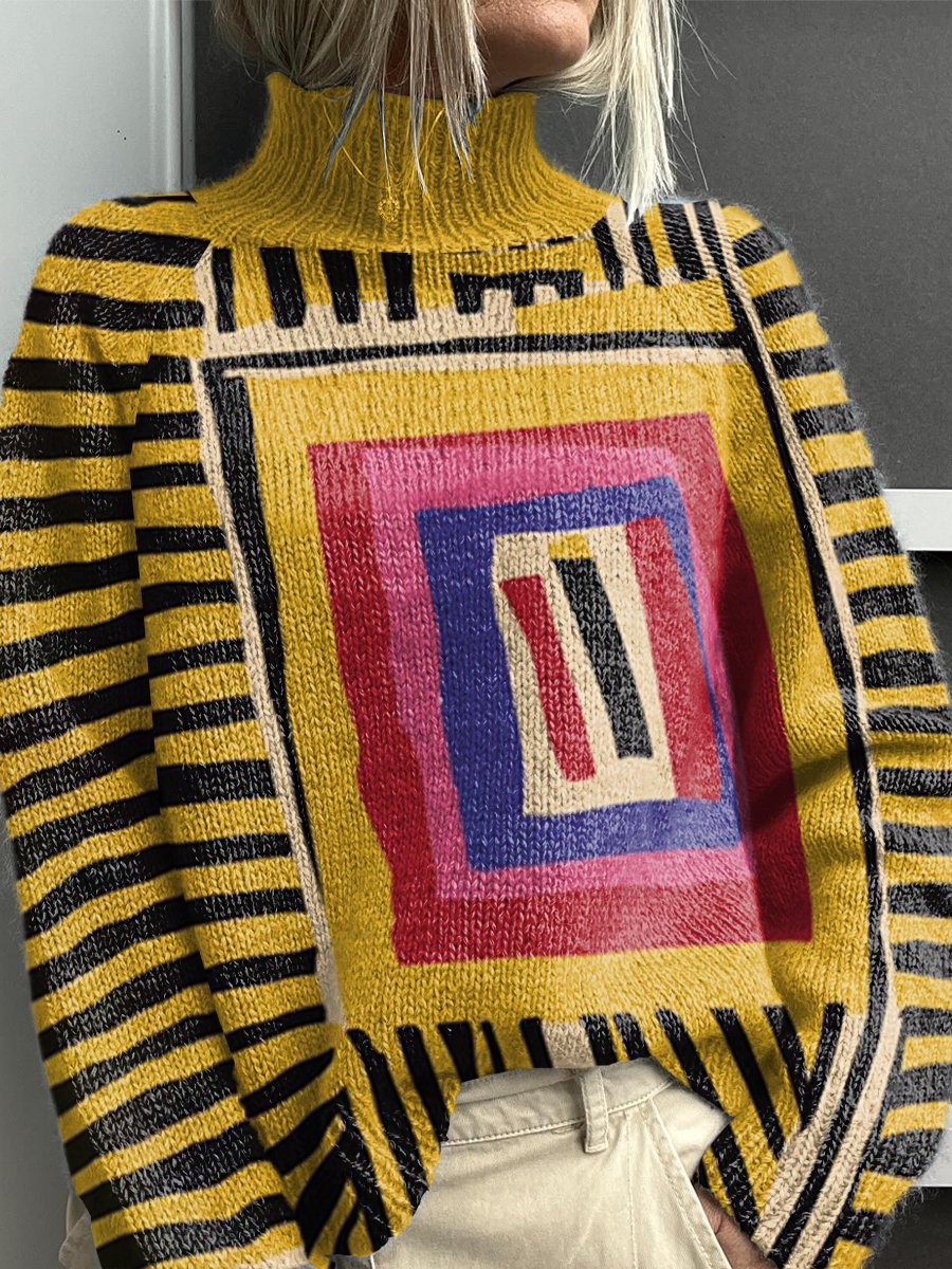 Noelle™ - Pull Col Roulé Arc-en-Ciel