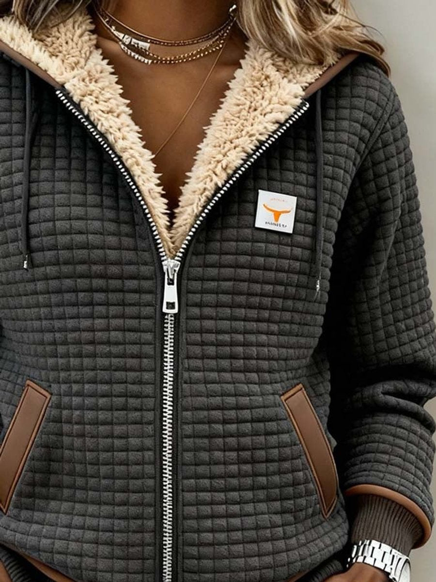 Séraphine - Veste femme zippée à capuche avec doublure sherpa