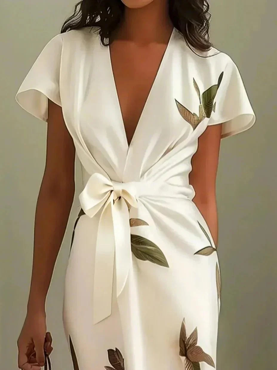Nysoria™ - Robe Portefeuille Fleurie Élégante