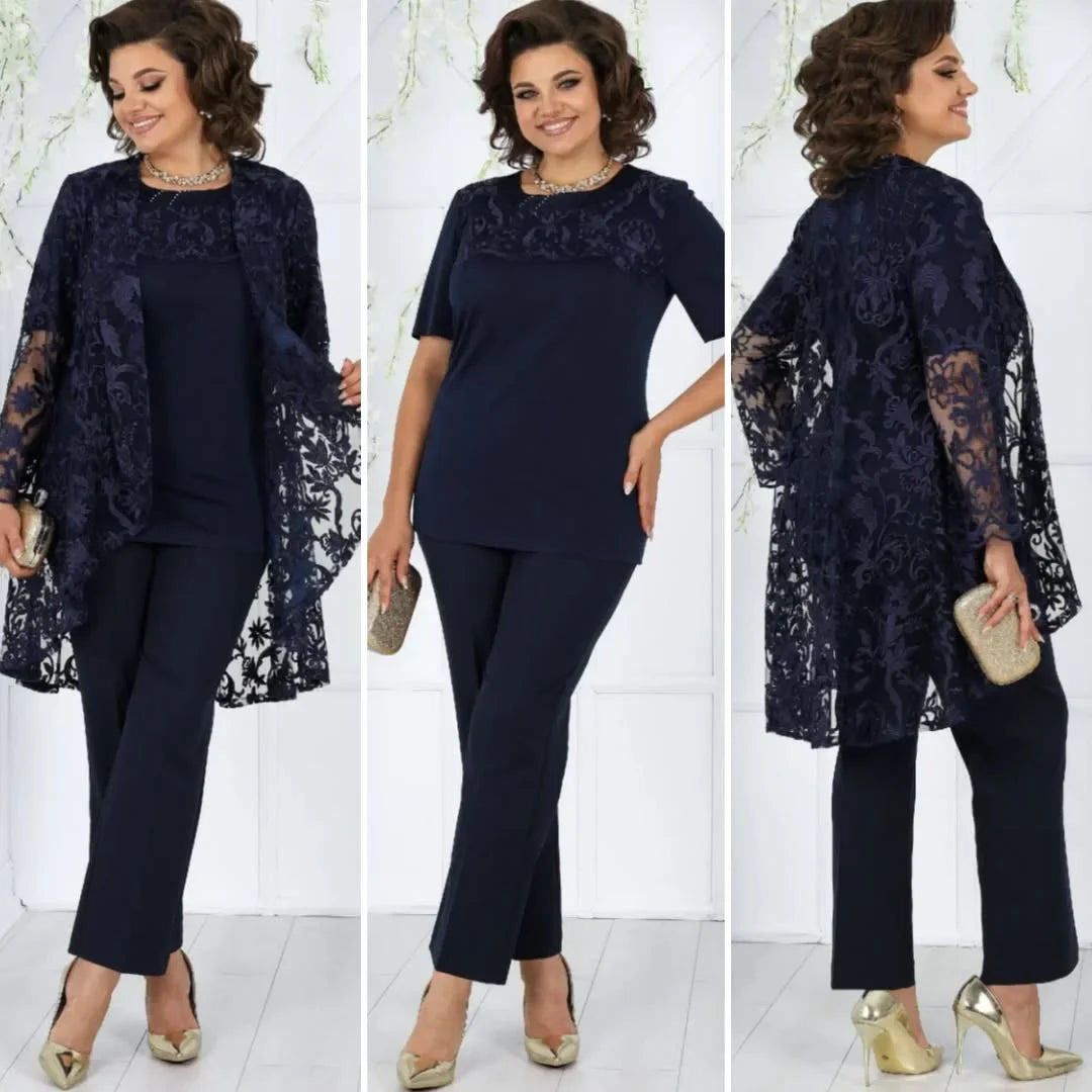 Fem™ - Ensemble Élégant en Dentelle – 3 Pièces