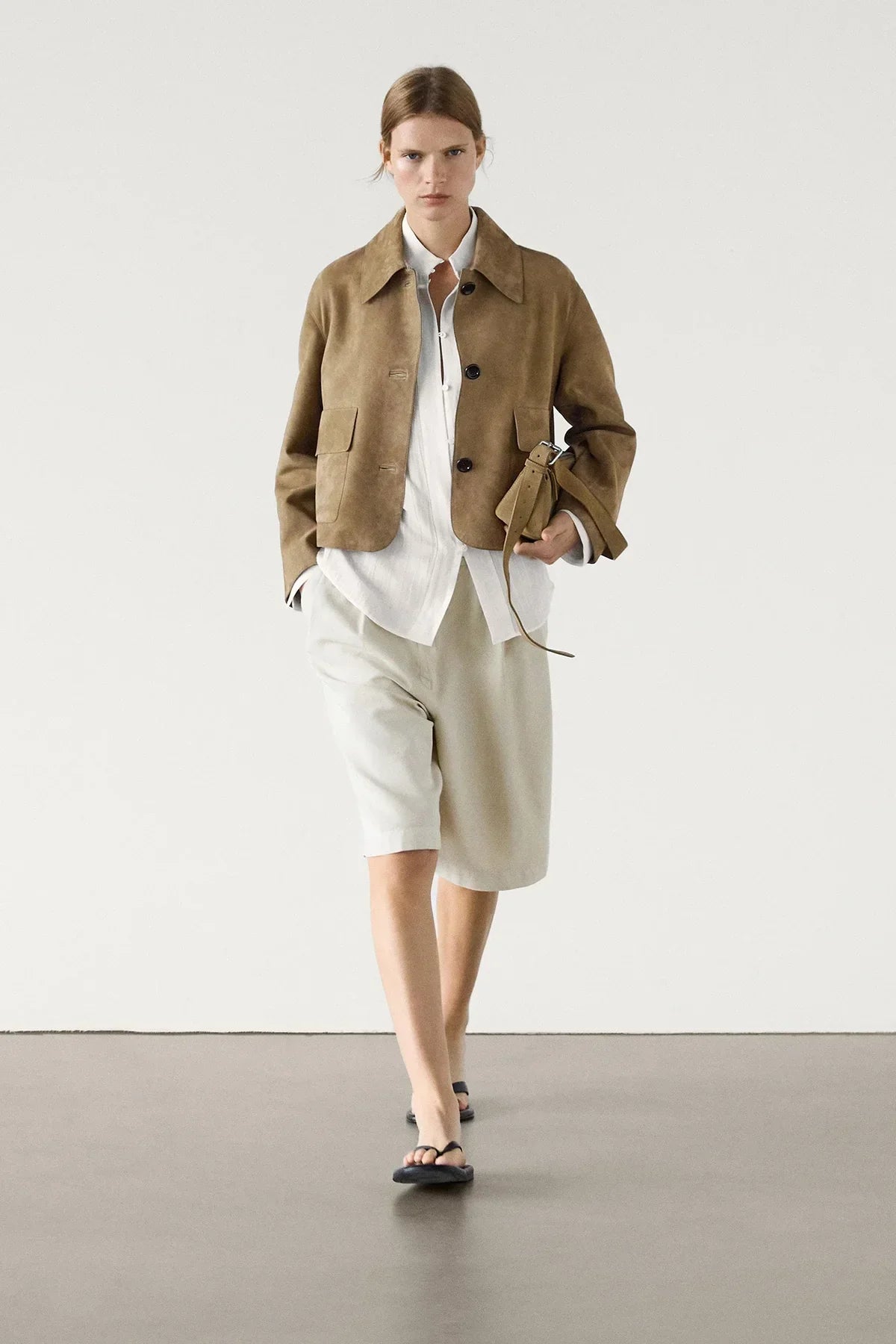 Aveline™ - Veste en Cuir Suédé avec Poches