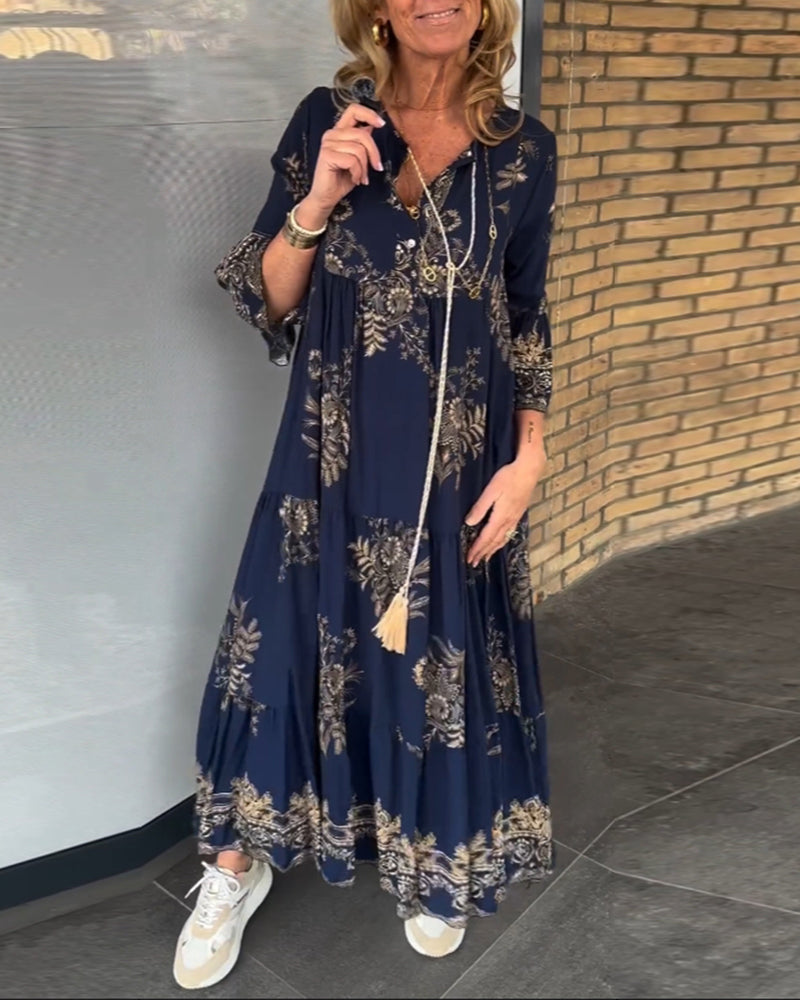 Meline™ - Robe Vintage Ample à Col V