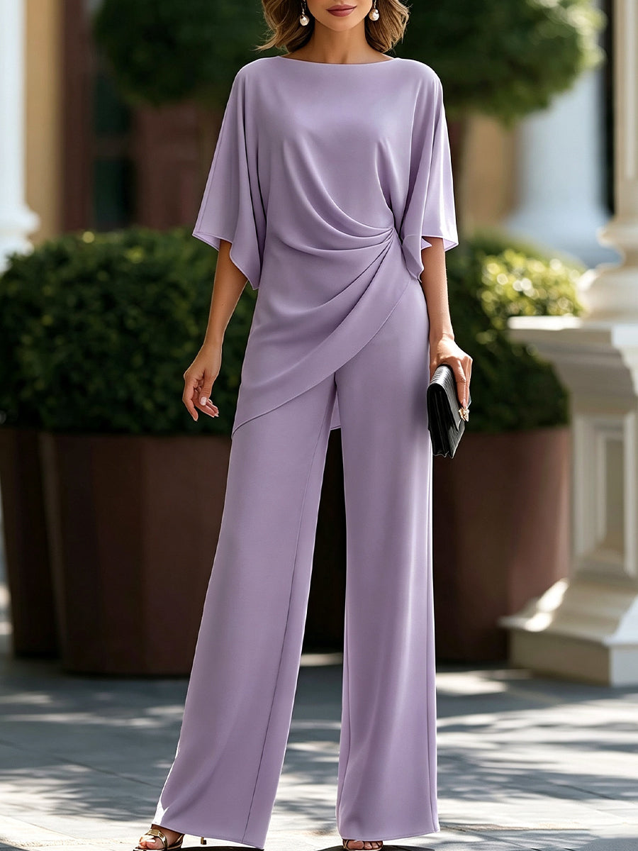 Truus - Ensemble femme drapé avec pantalon large