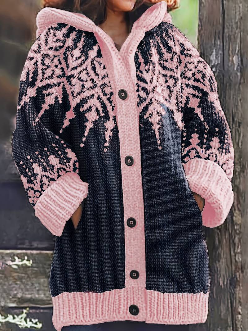 Isaralisse™ - Manteau Oversized En Tissu À Motifs D’Hiver