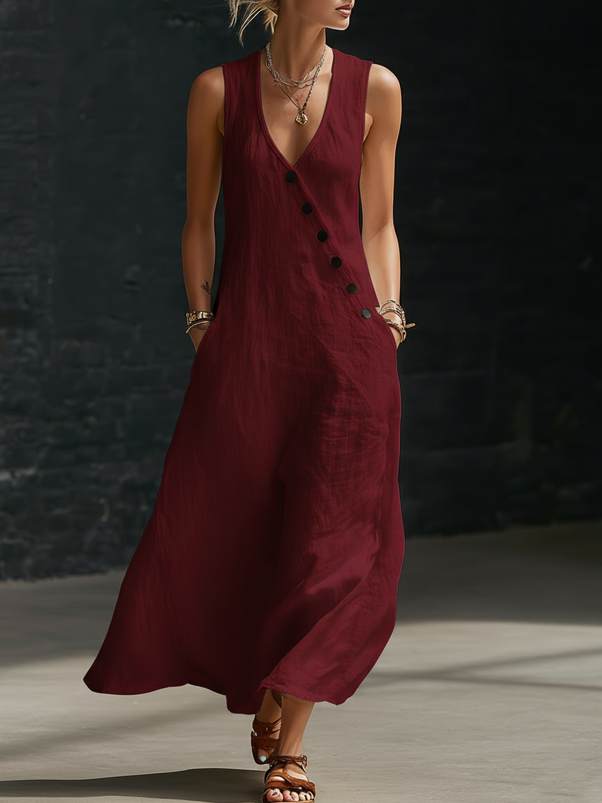 Fazira™ - Robe Femme Maxi Boutonnée Coupe Fluide Confort Quotidien