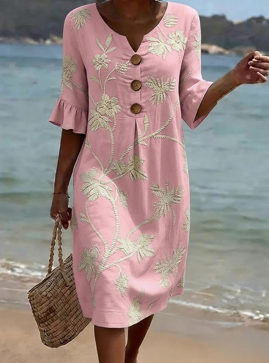 Ariella - Robe femme en coton à imprimé floral