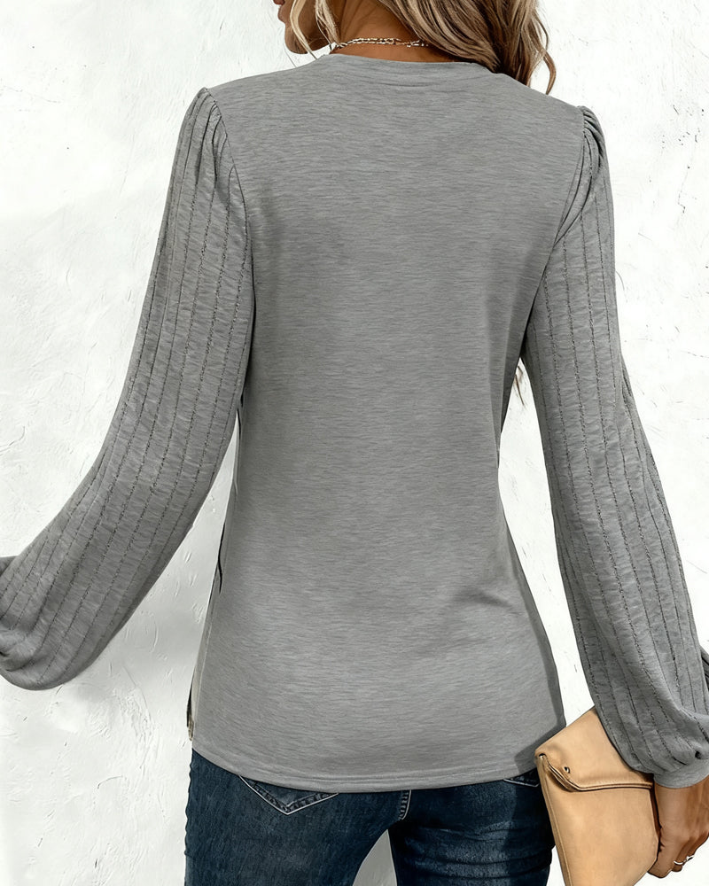 Briavine - Blouse Rayée Élégante Avec Manches Lanternes Bouffantes