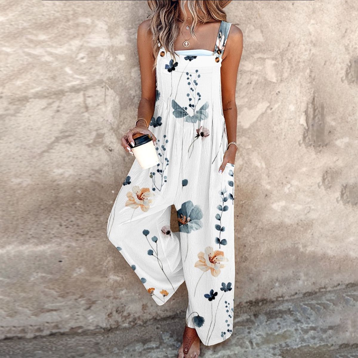 Indira™ - Combinaison sans manches à imprimé végétal pour un look estival frais et élégant