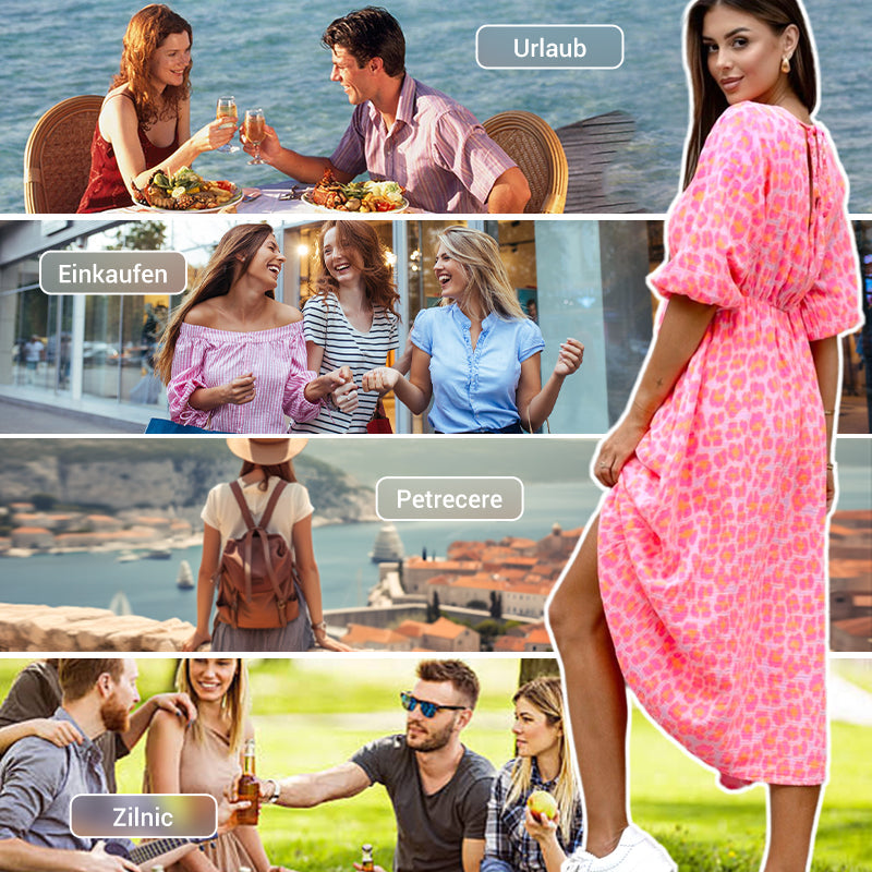 Cenovia™ - Robe Imprimée Femme à Décolleté V Élégant