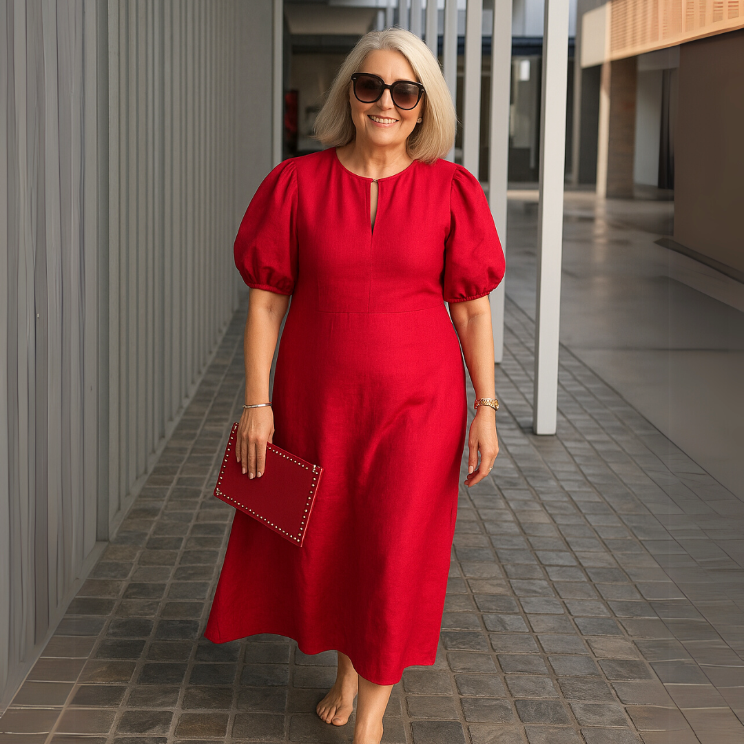 Catalina™ - Robe unie élégante avec décolleté en V