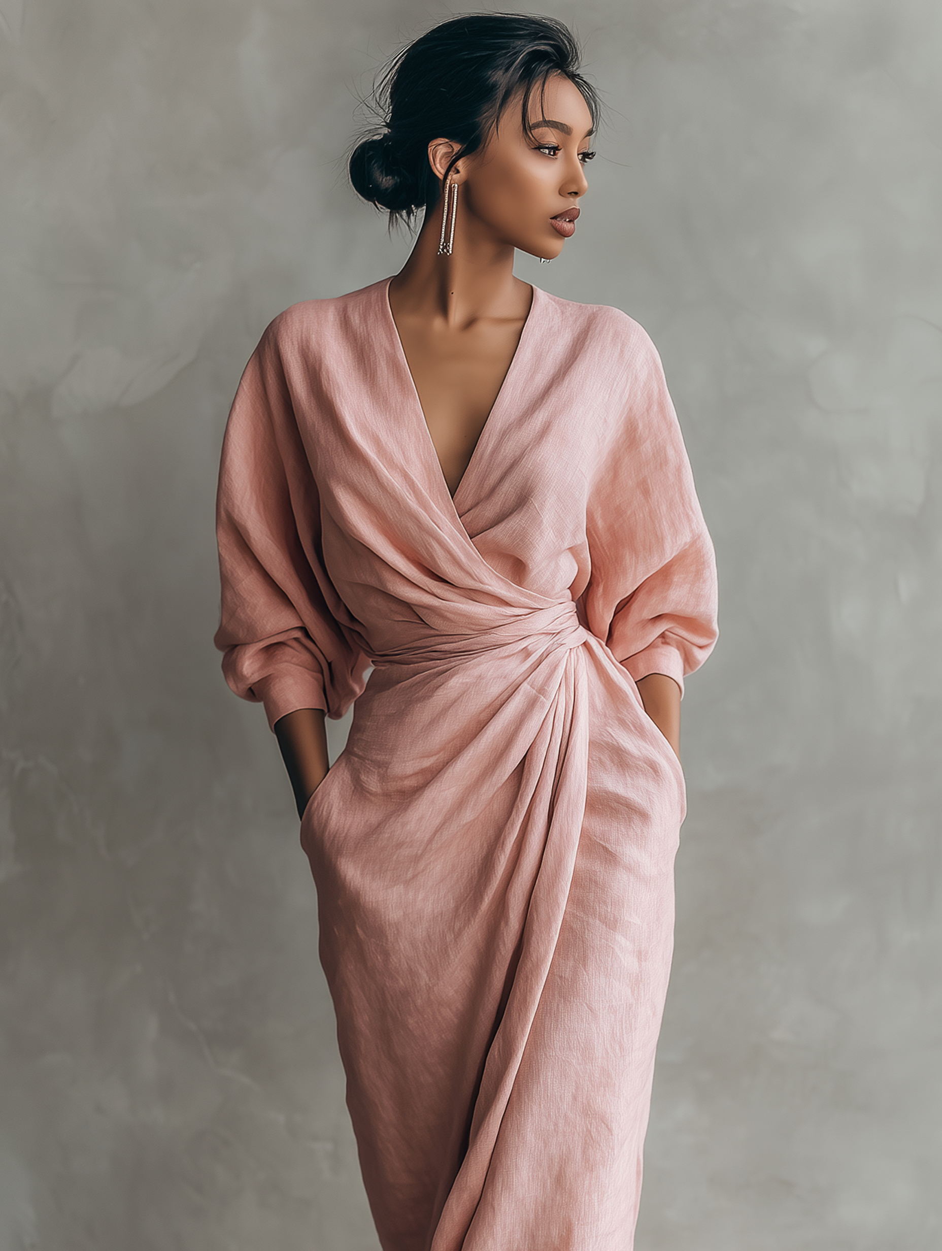 Talyvora™ - Robe maxi femme élégante en lin avec décolleté en V