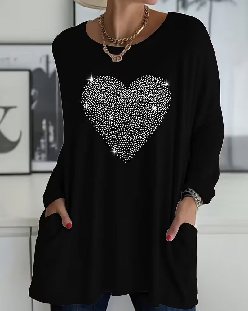 Pavelyssa - Top Design Poche Amour Paillettes Fines