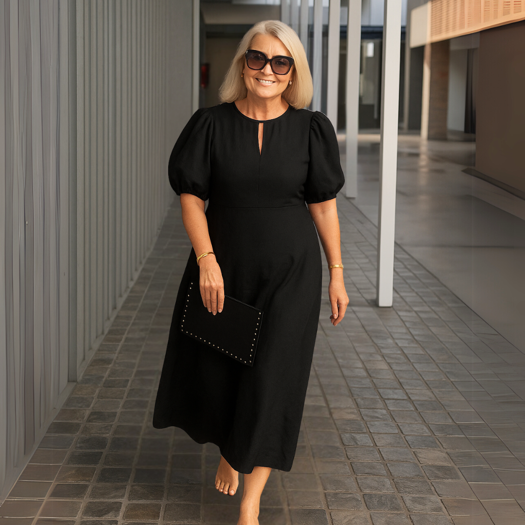 Catalina™ - Robe unie élégante avec décolleté en V