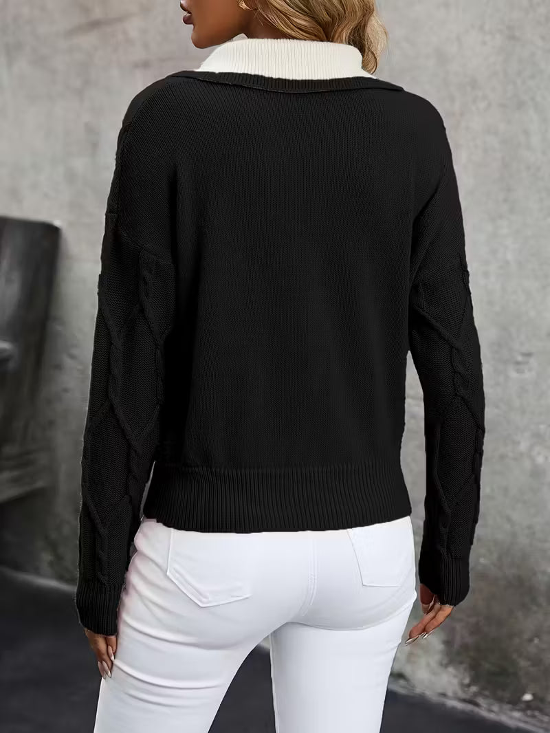 Ferina - Pull à col roulé en tricot avec motif texturé et finition élégante