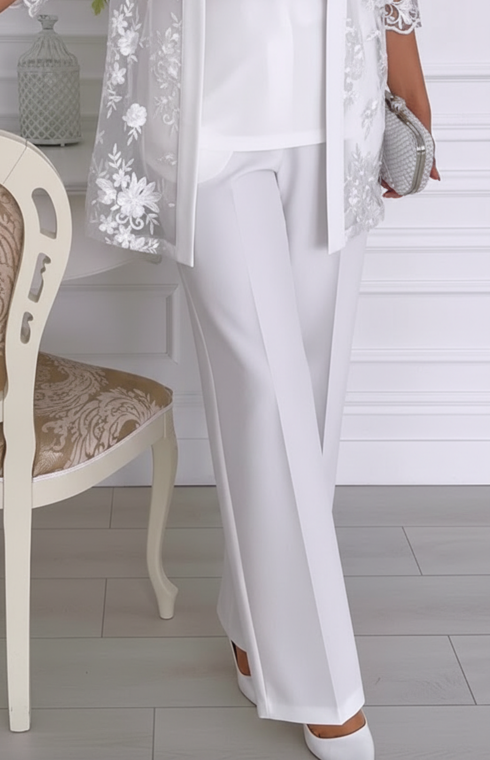 Nelyra™ - Ensemble élégant de 3 pièces avec Cape en Dentelle