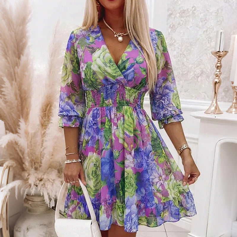 Halvienne™ - Robe Fleurie d’Été à Décolleté V