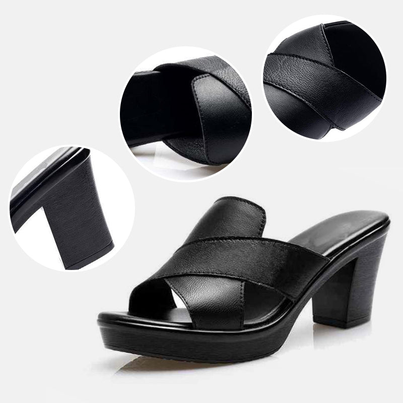 Izyra™ - Sandales Femme Confort Semelle Épaisse Talon Moyen Style Quotidien