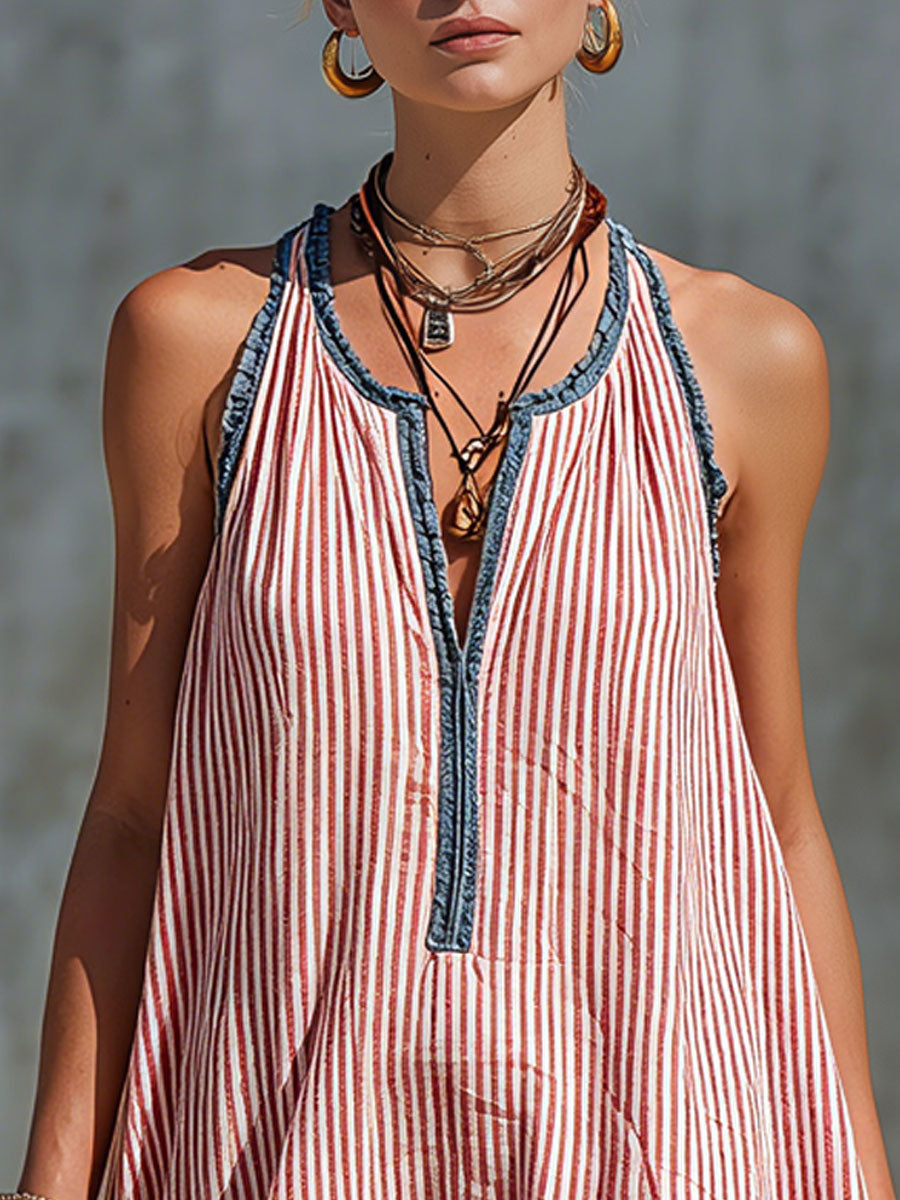 Merova - Robe mini avec col halter et détails volantés