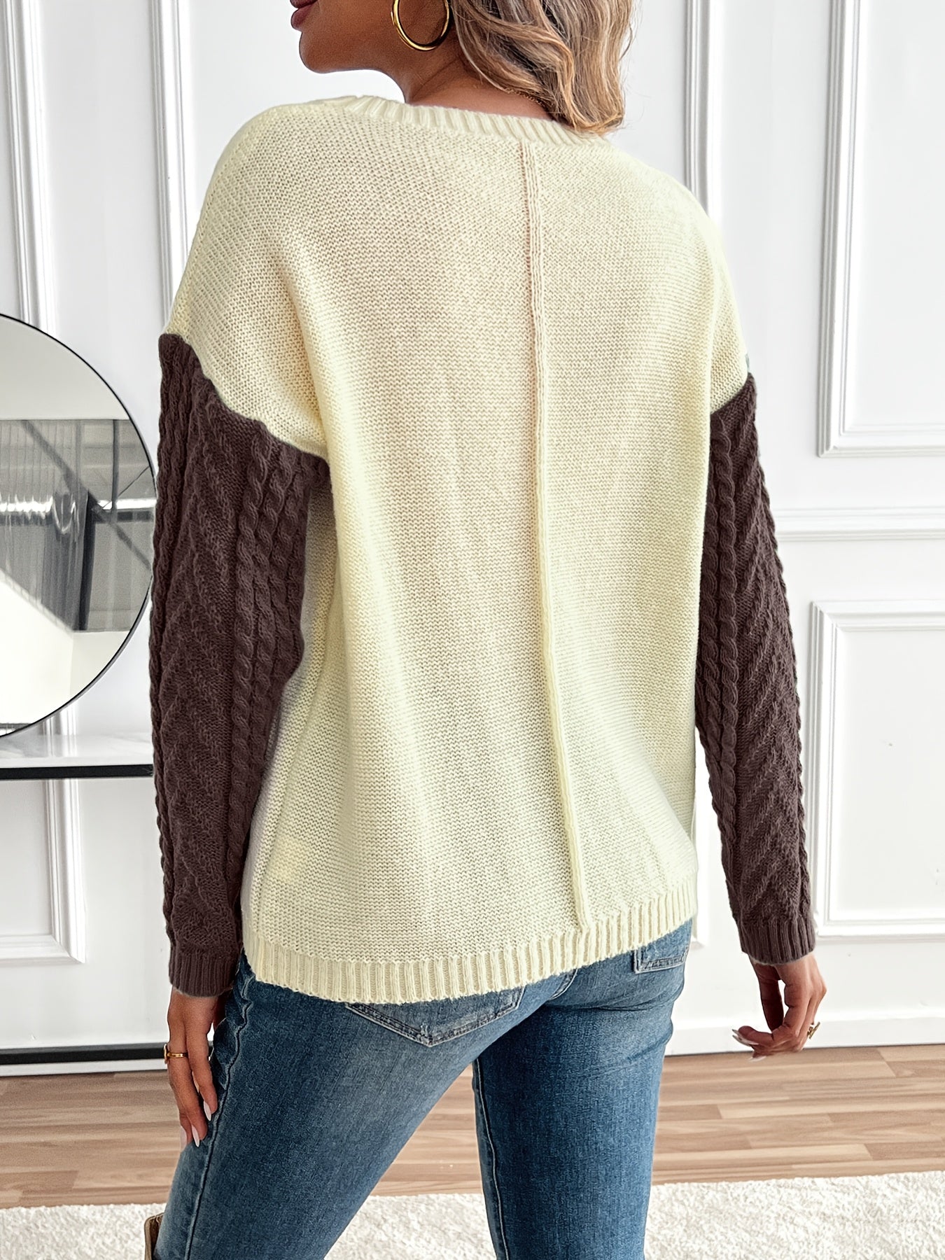 Maëlle™ - Pull Bicolore à Col Roulé
