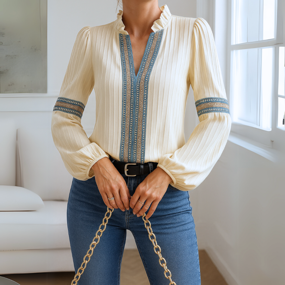 Mirabel™ - Blouse en dentelle avec décolleté en V