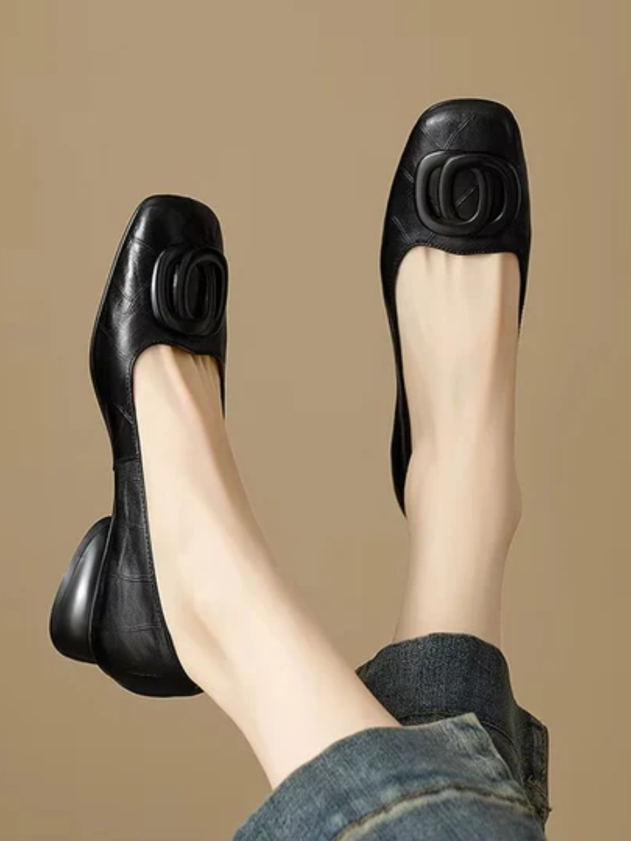 Leonora - Femme en cuir avec bout carré élégant