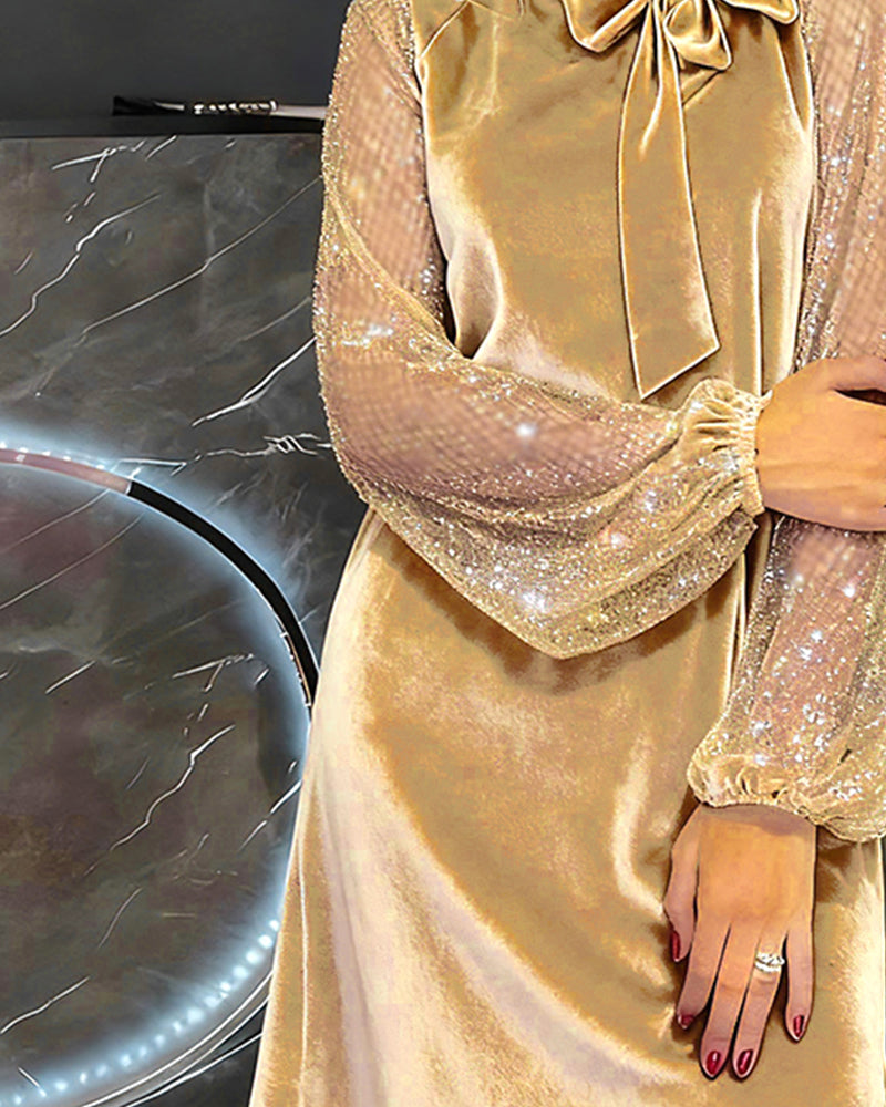 Helisorae™ - Robe Patchwork Élégante À Manches Lanternes