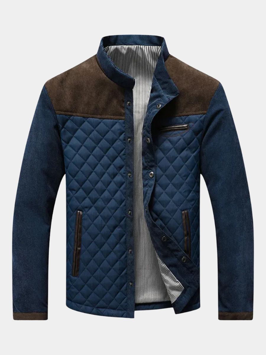 Benjamin - Veste homme matelassée à épaules contrastées et col montant