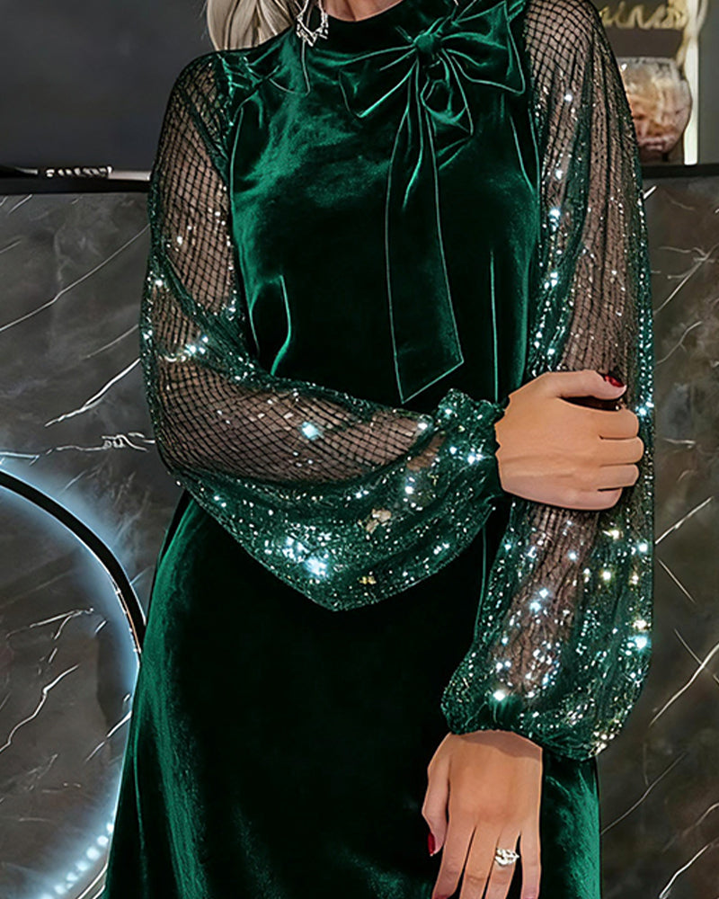 Helisorae™ - Robe Patchwork Élégante À Manches Lanternes