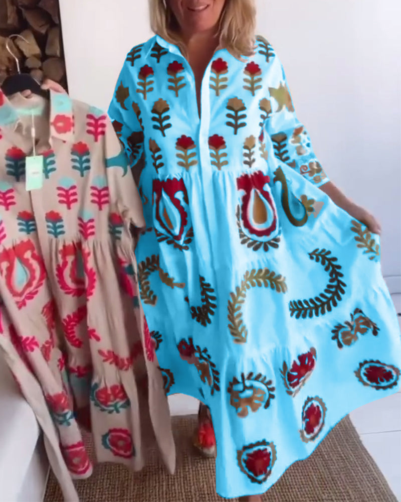 Gracina™ - Robe Imprimé Floral Graphique