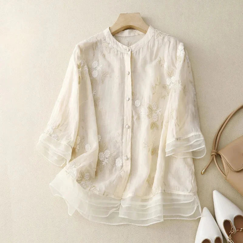 Lauri™ - Blouse brodée