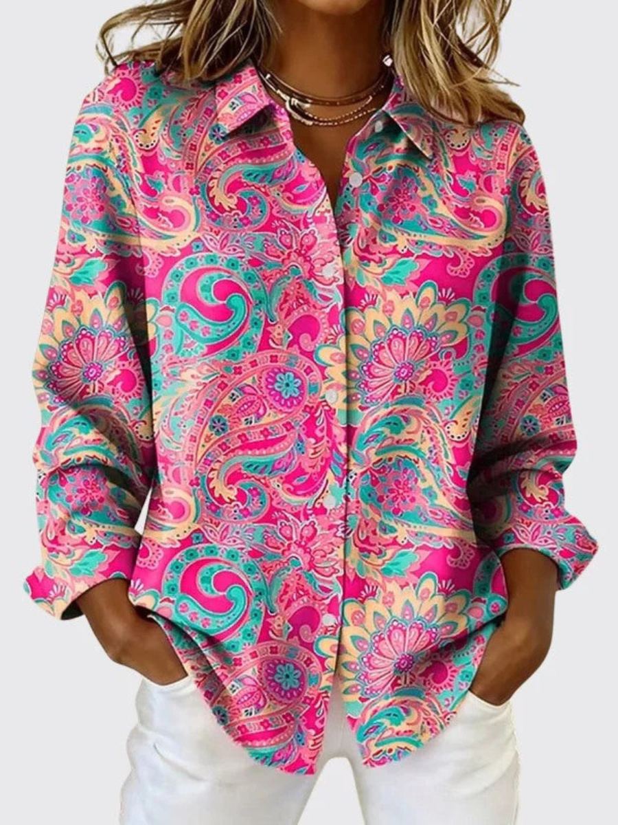 Bieke - Chemise femme imprimée paisley à coupe ample