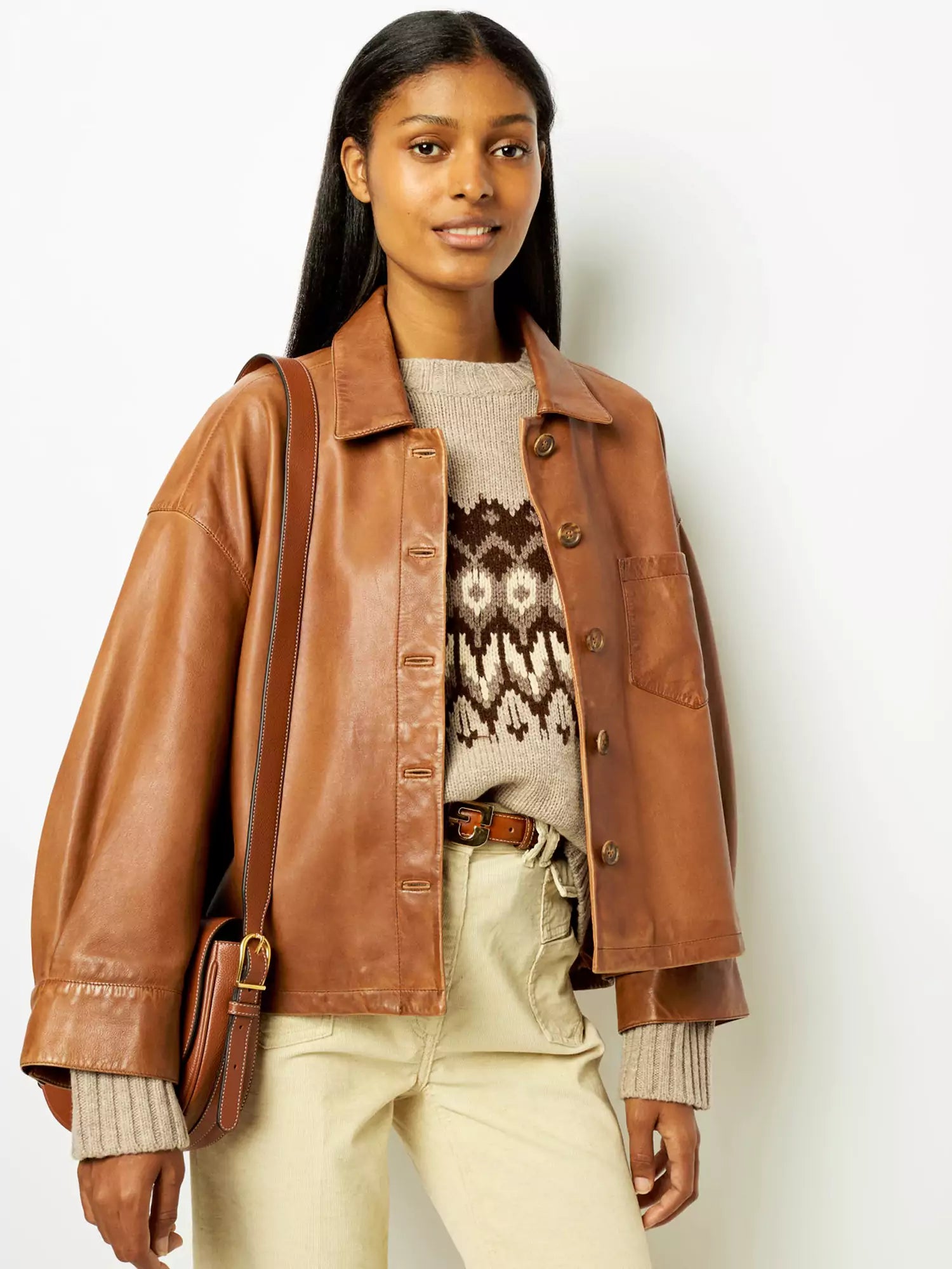 Maureen™ - Veste en Cuir Courte Minimaliste