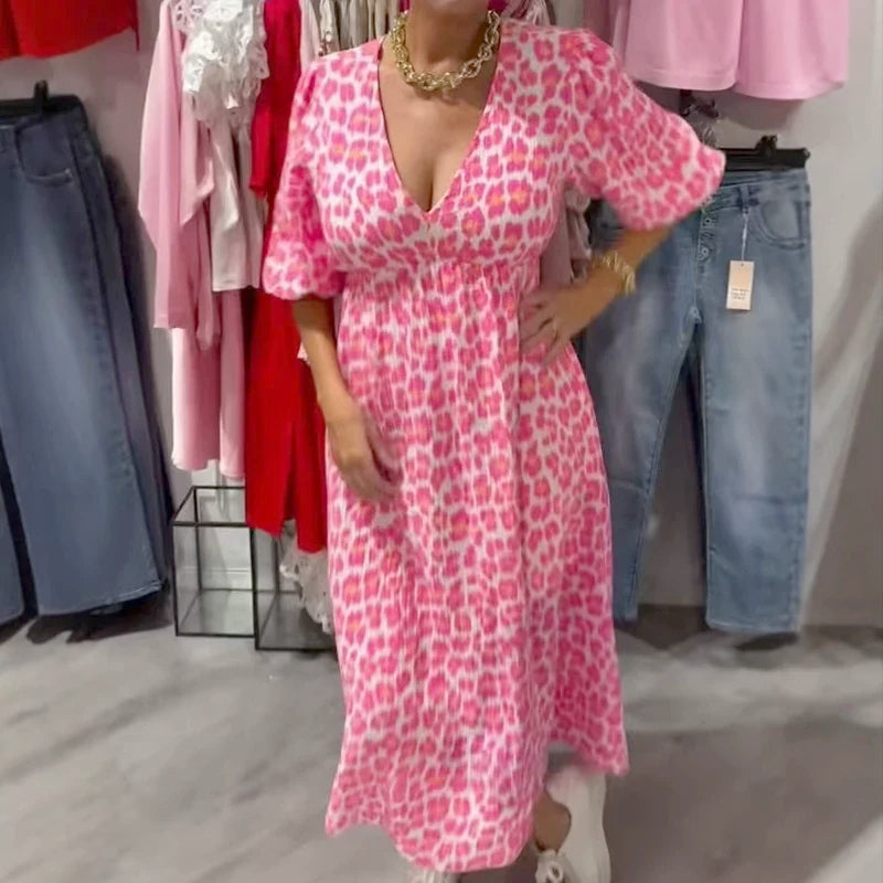 Cenovia™ - Robe Imprimée Femme à Décolleté V Élégant