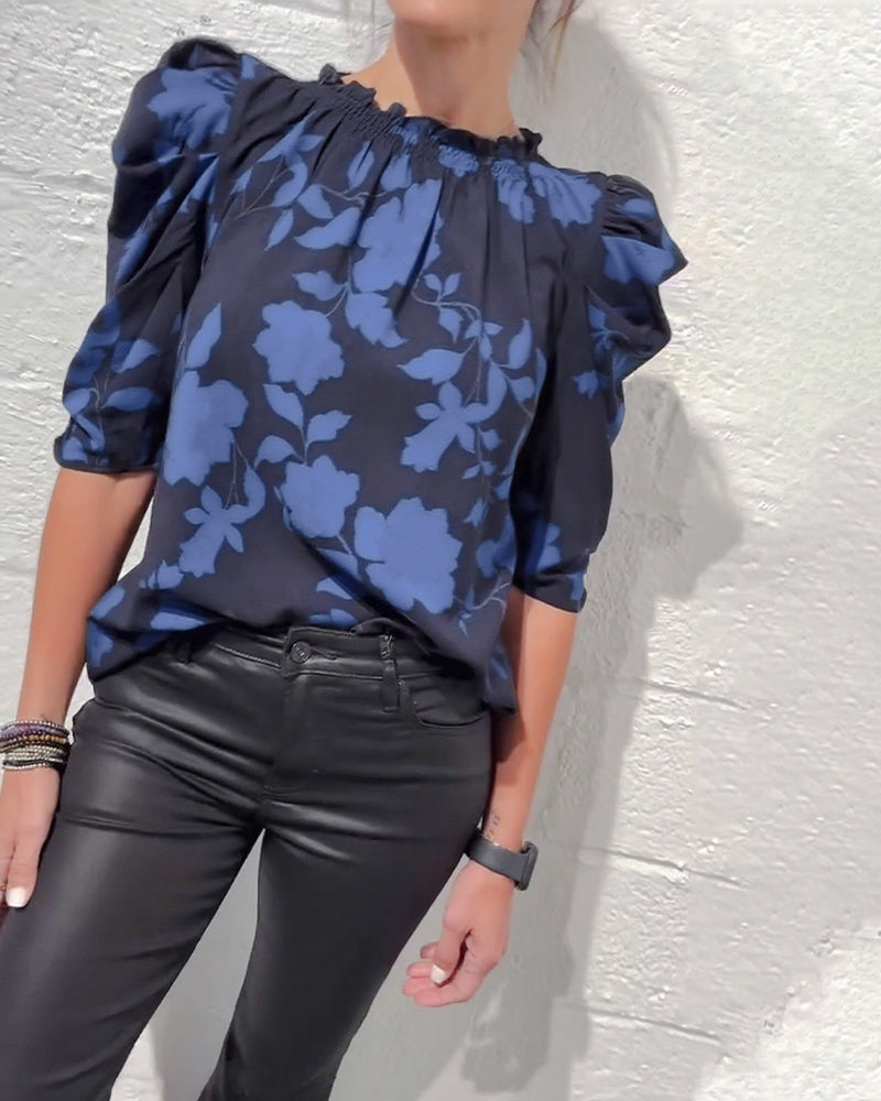 Bellamy™ - Blouse à Manches Bouffantes avec Volants